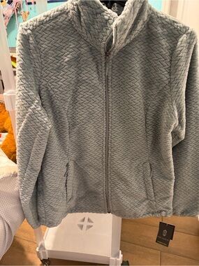 Free Country Light Sage Plush Quilted Zip Jacket